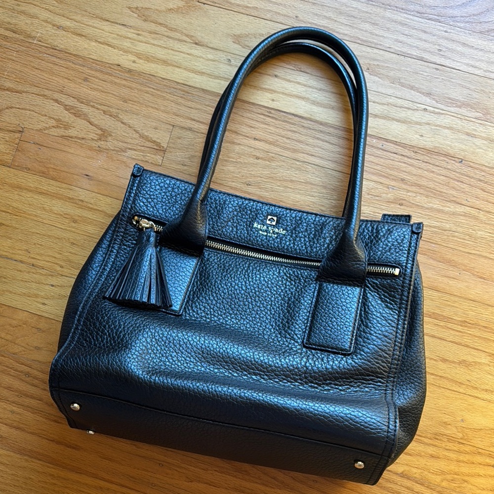 Black Kate Spade Leather Tote Bag